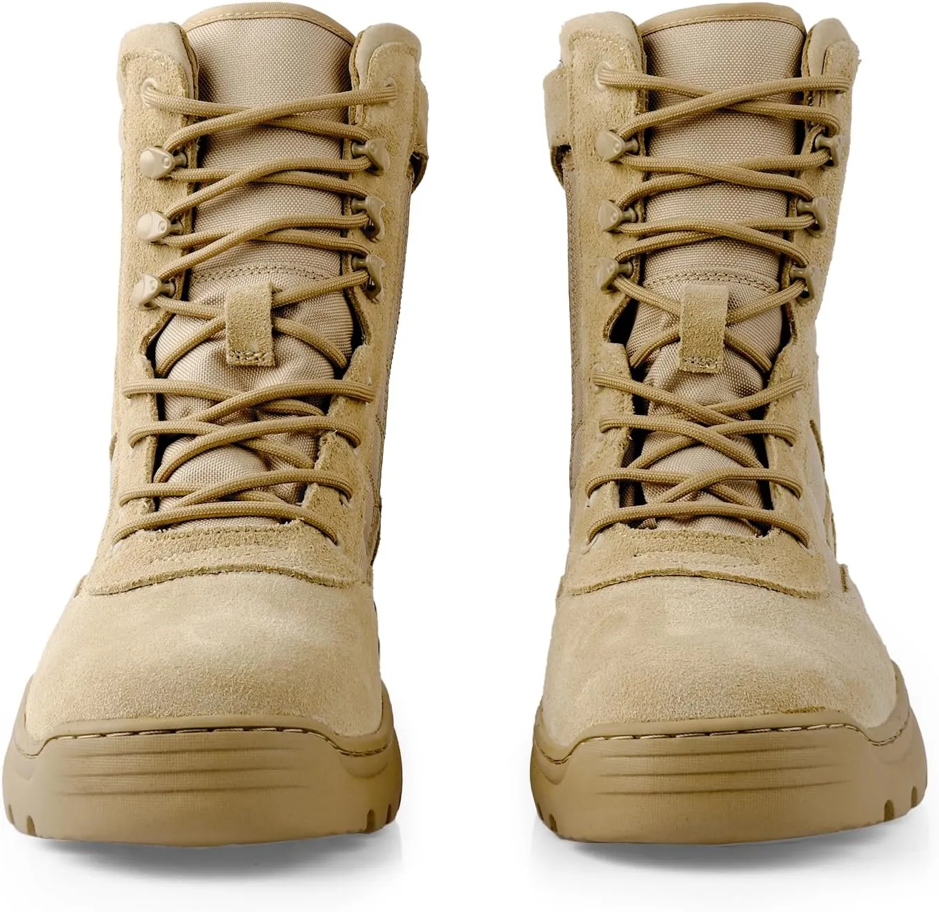 QUNLON Men's Military Side Zipper Tactical Boots Lightweight Breathable 8 inch Combat Outdoors Boots