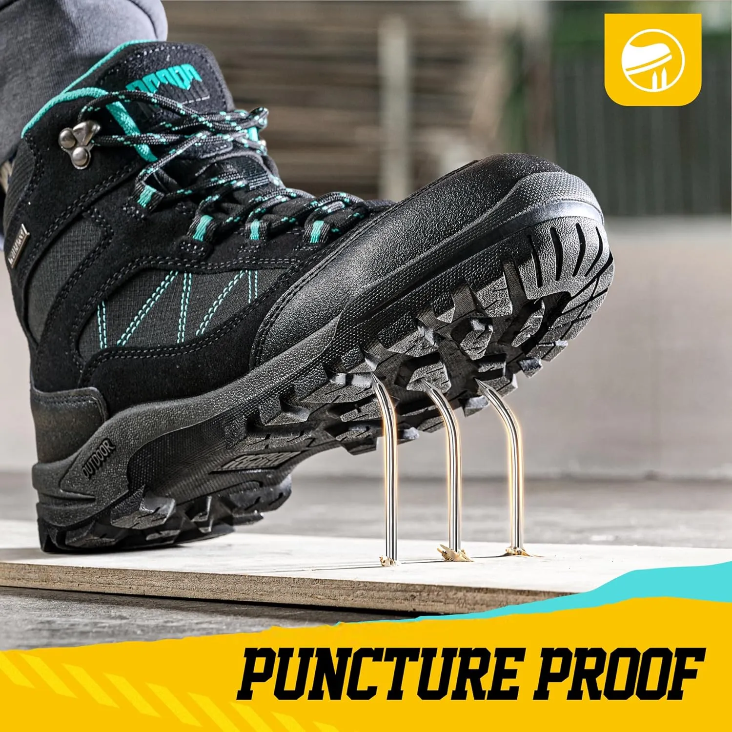R CORD Steel Toe Boots for Women Waterproof Safety Work Boots Non-slip Composite Toe Boots for Women Steel Toe Shoes for Women Construction Boots Hiking Boots Womens