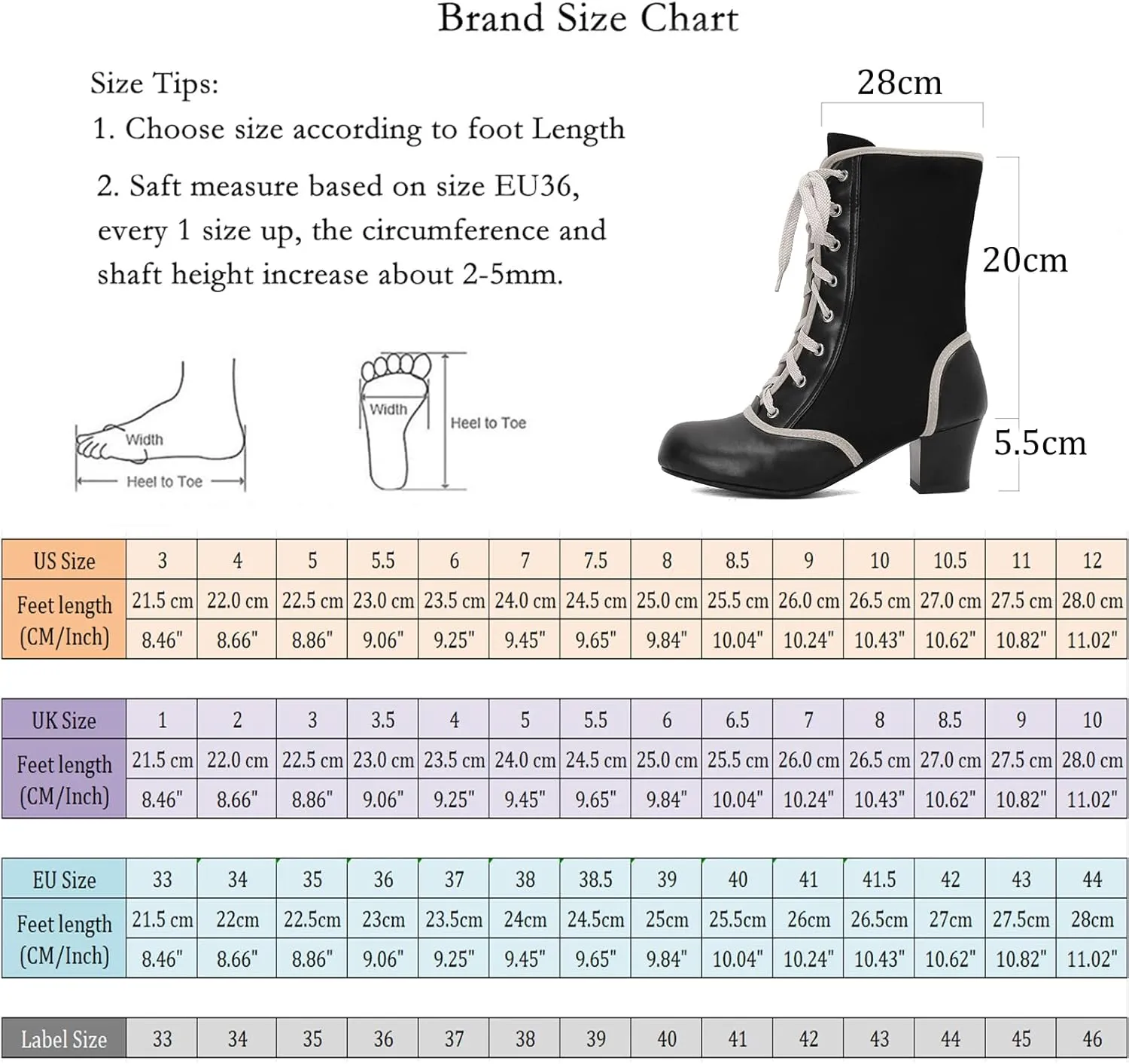 Roimaash Women's Victorian Boots Ankle High Cone Heels