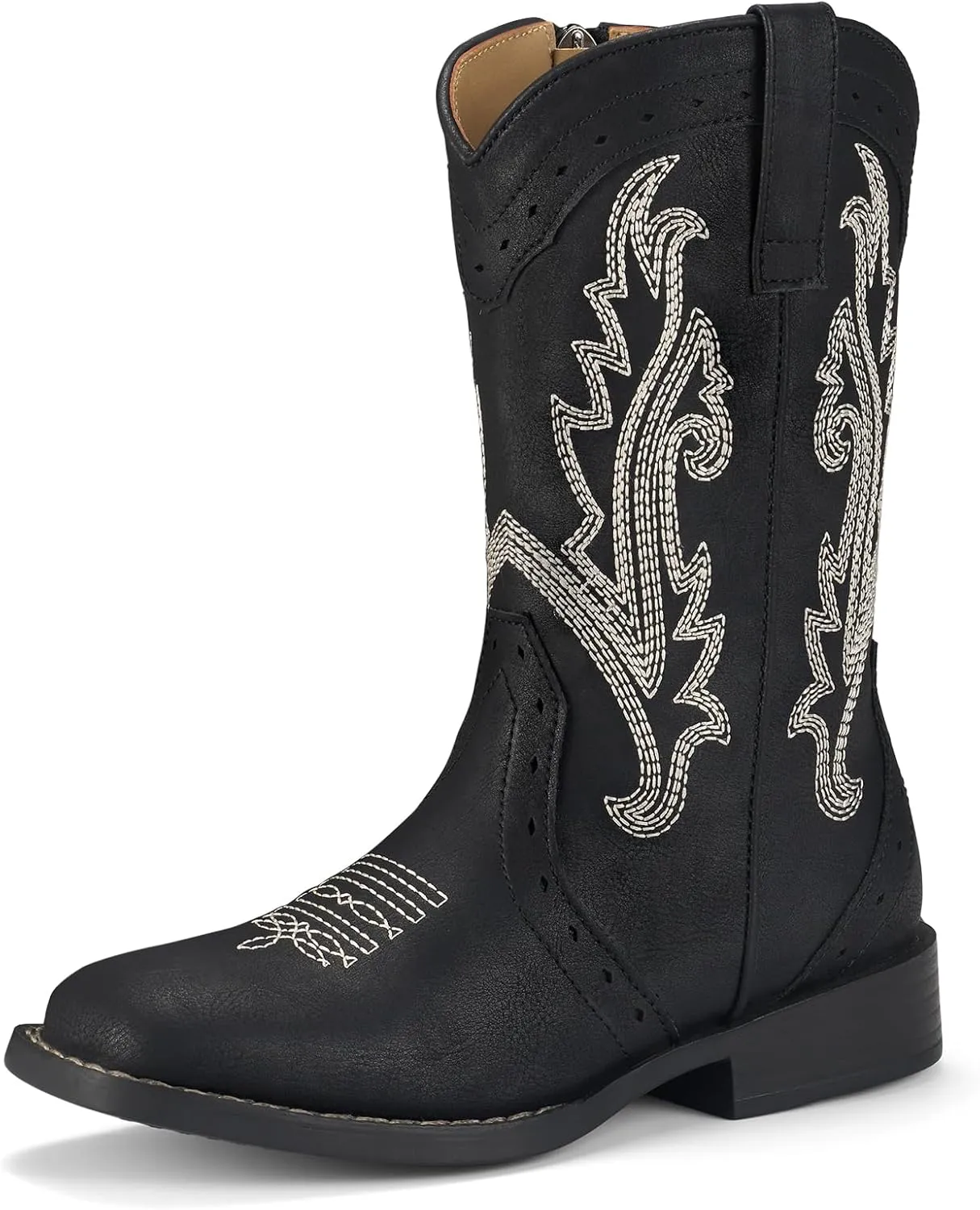 Rollda Girls Cowgirl Boots Kids Cowboy Boots Square Toe Girls Western Boots for Toddler/Little Kid/Big Kid