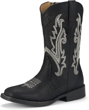 Rollda Girls Cowgirl Boots Kids Cowboy Boots Square Toe Girls Western Boots for Toddler/Little Kid/Big Kid