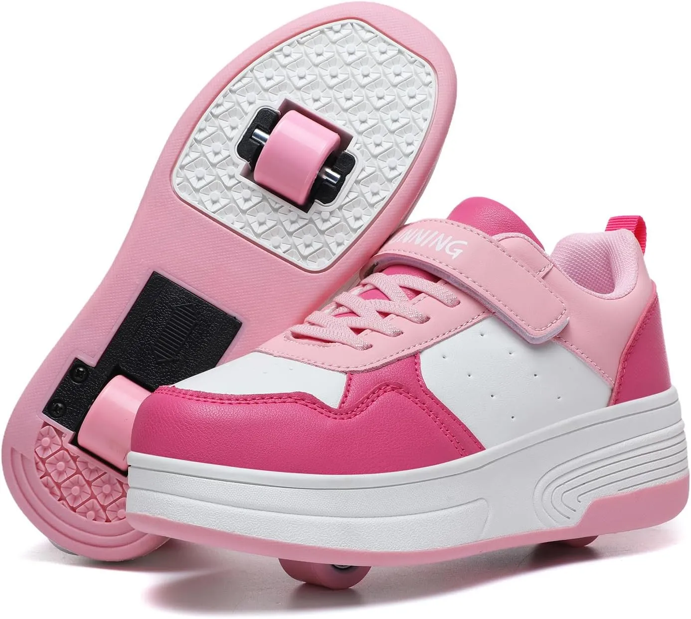 Roller Skate Shoes for Boys Girls Kids Detachable Wheeled 2 in 1 Skating Shoes with Wheels Fashion Sneaker