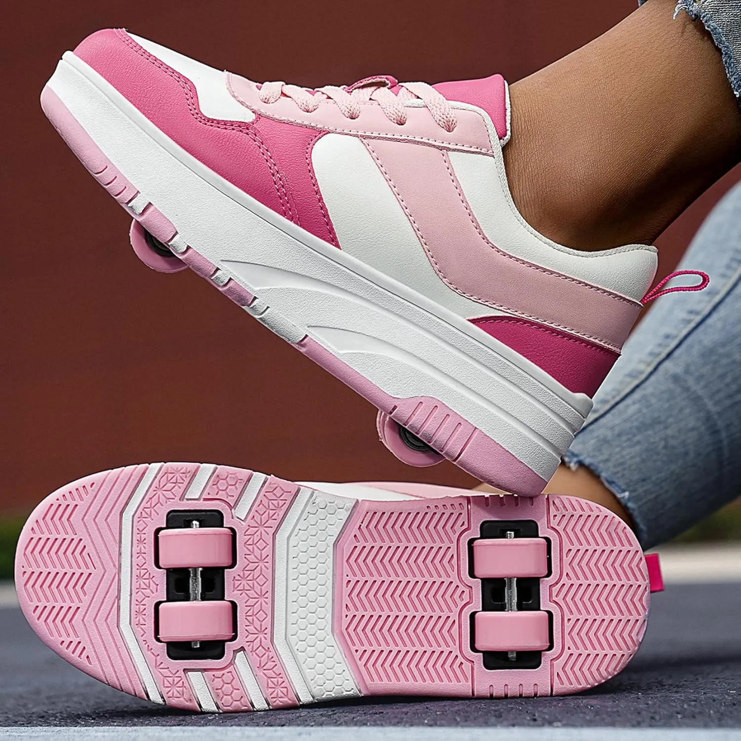 Roller Skate Shoes for Kids Girls Boys Detachable Wheeled Fashion Sneakers