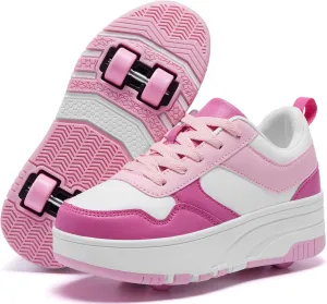 Roller Skate Shoes for Kids Girls Boys Detachable Wheeled Fashion Sneakers
