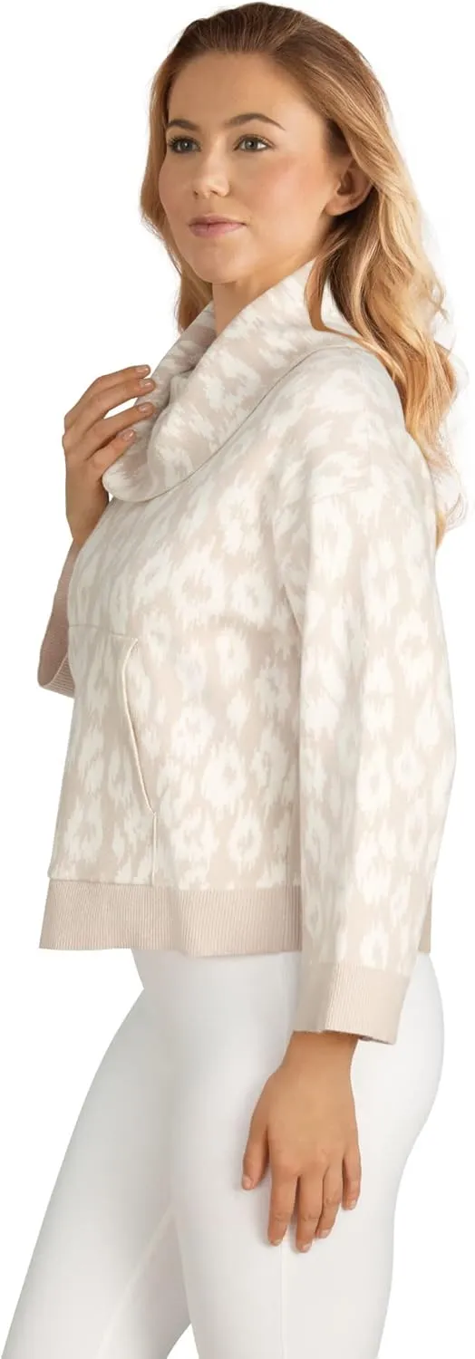 Ruby Rd. Women's Plus-Size Abstract Spotted Cowl Neck Pullover