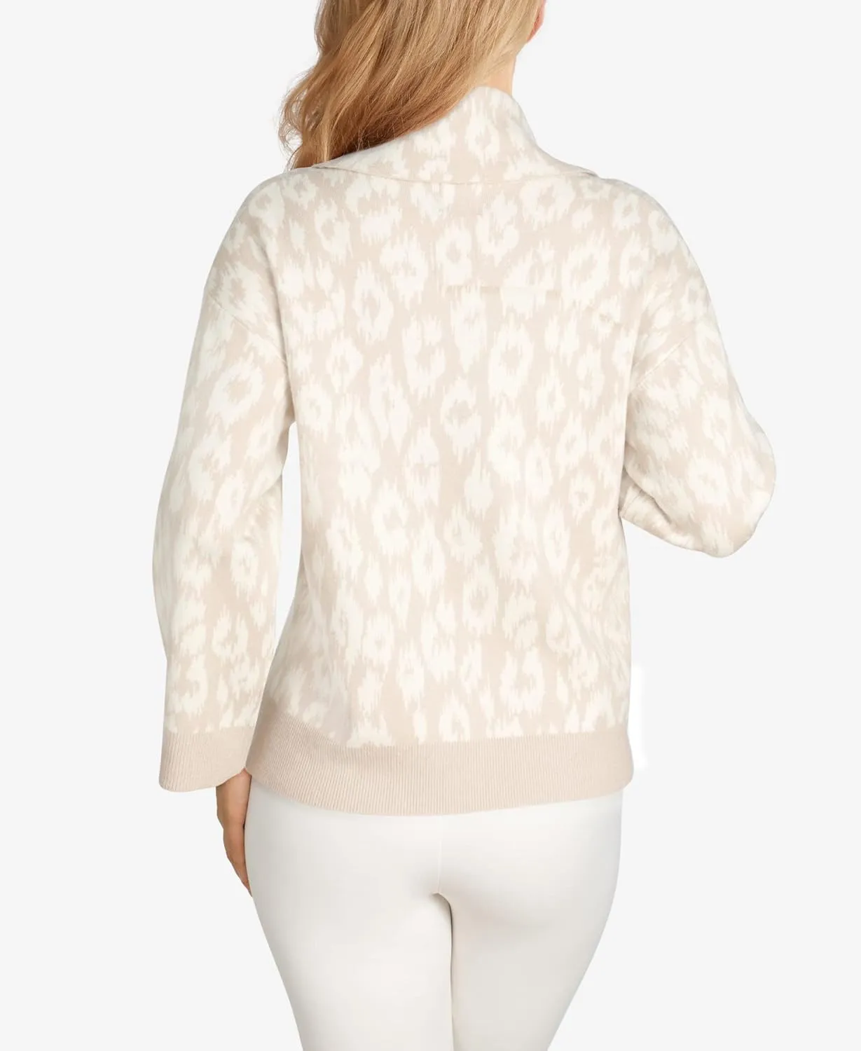Ruby Rd. Women's Plus-Size Abstract Spotted Cowl Neck Pullover