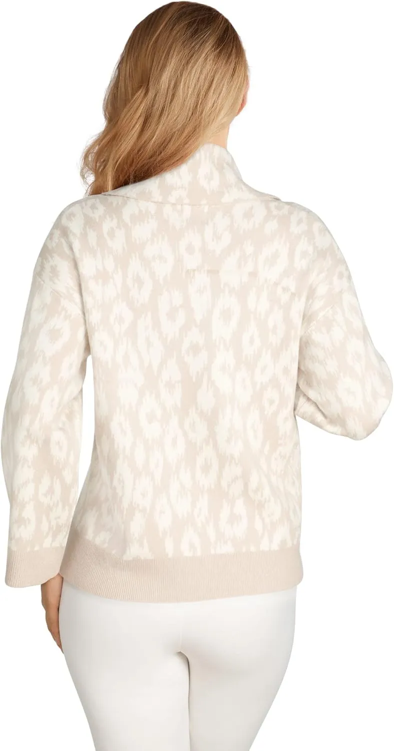 Ruby Rd. Women's Plus-Size Abstract Spotted Cowl Neck Pullover
