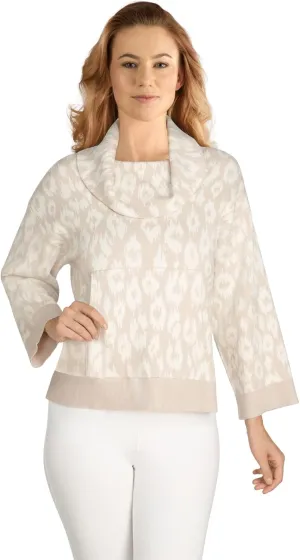 Ruby Rd. Women's Plus-Size Abstract Spotted Cowl Neck Pullover