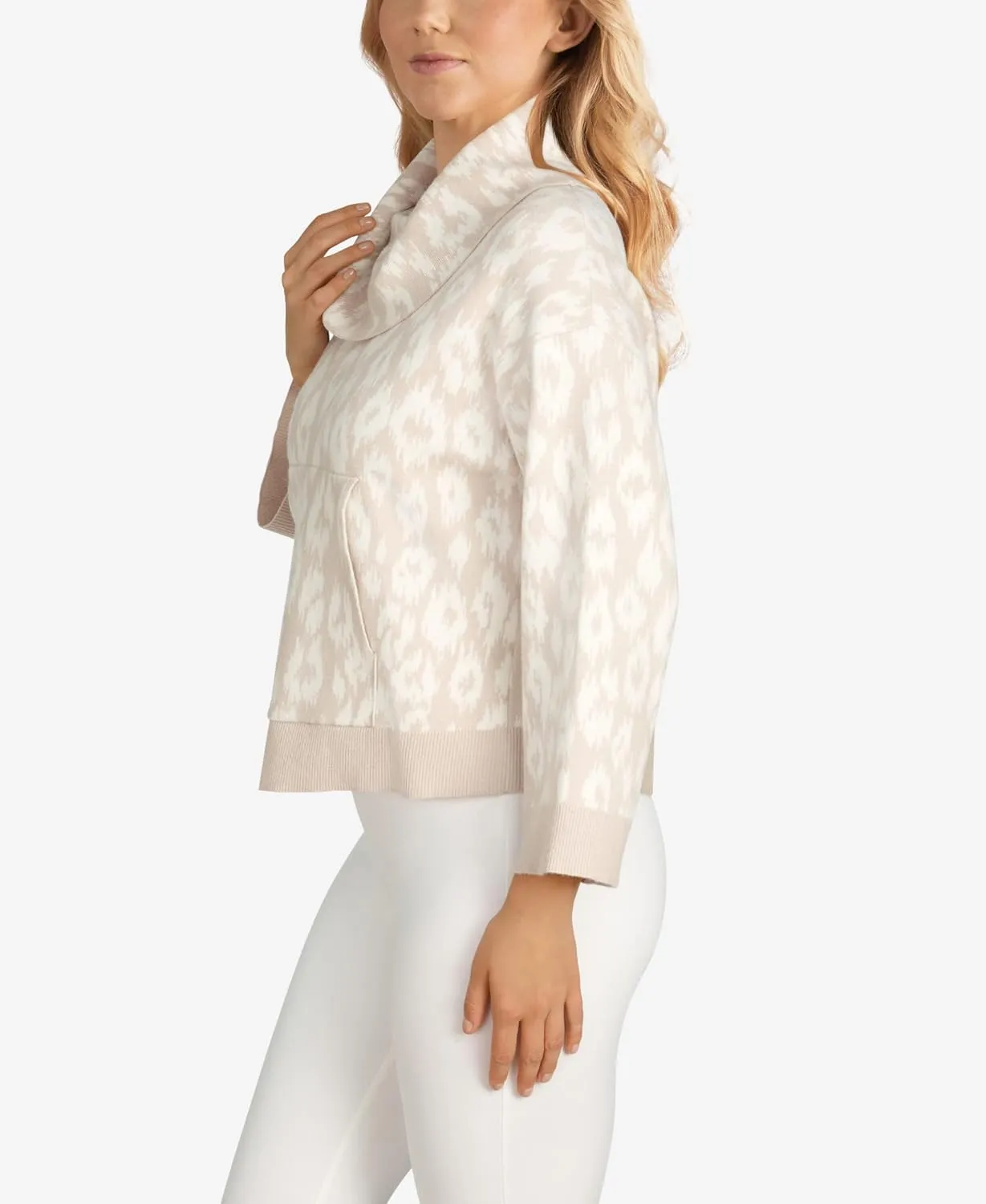 Ruby Rd. Women's Plus-Size Abstract Spotted Cowl Neck Pullover