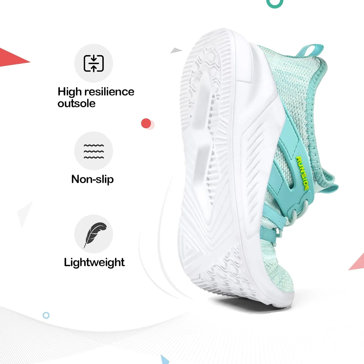 RUNSIDE Boys Girls Tennis Shoes Kids Lightweight Breathable Sneakers Lace-up Running Athletic Shoes for Toddler/Little Kid/Big Kid