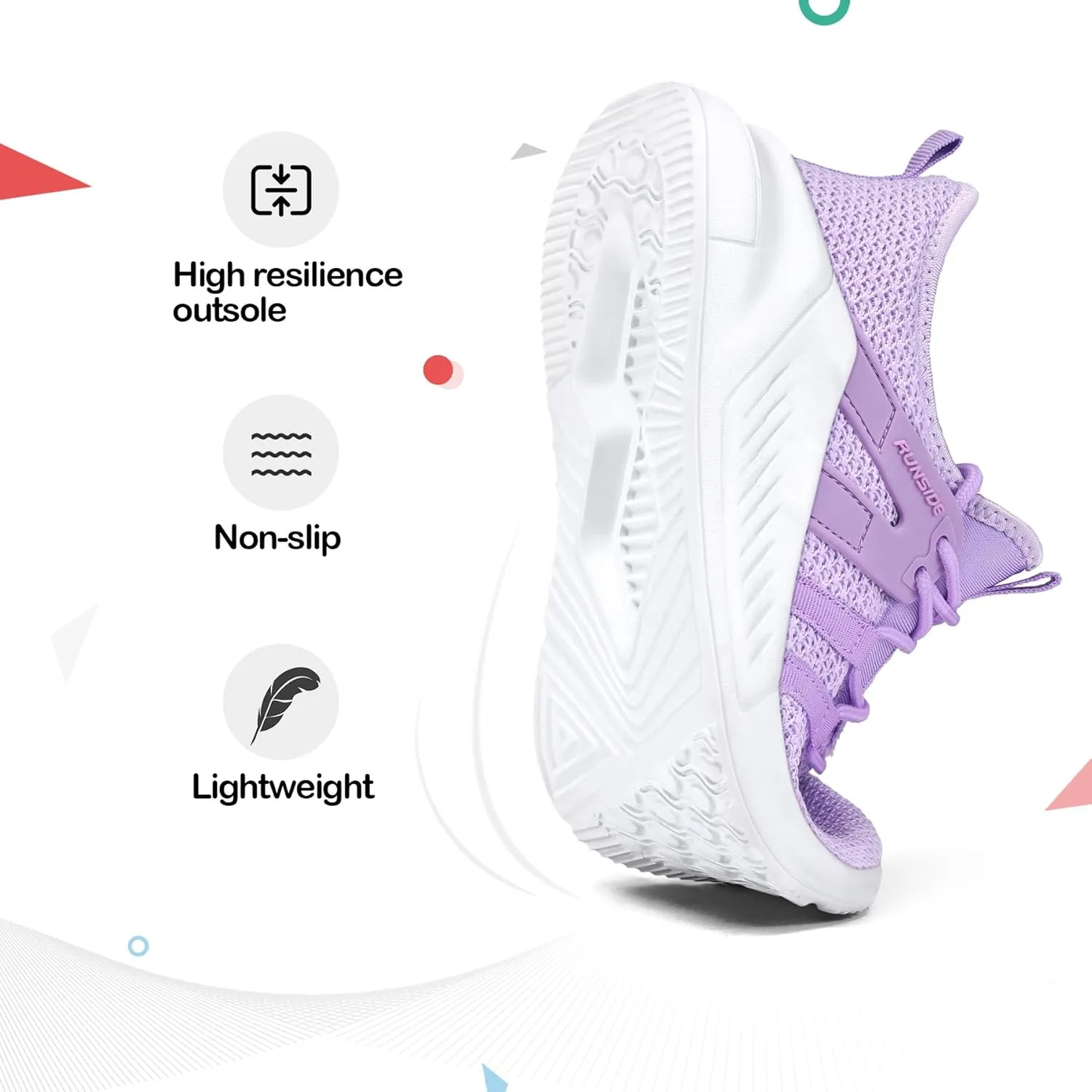 RUNSIDE Boys Girls Tennis Shoes Kids Lightweight Breathable Sneakers Lace-up Running Athletic Shoes for Toddler/Little Kid/Big Kid