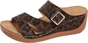 Sandals for Women Casual Slip on Slippers Comfy Wedge Platform Sandals Summer Casual Beach Thick Soled Shoes