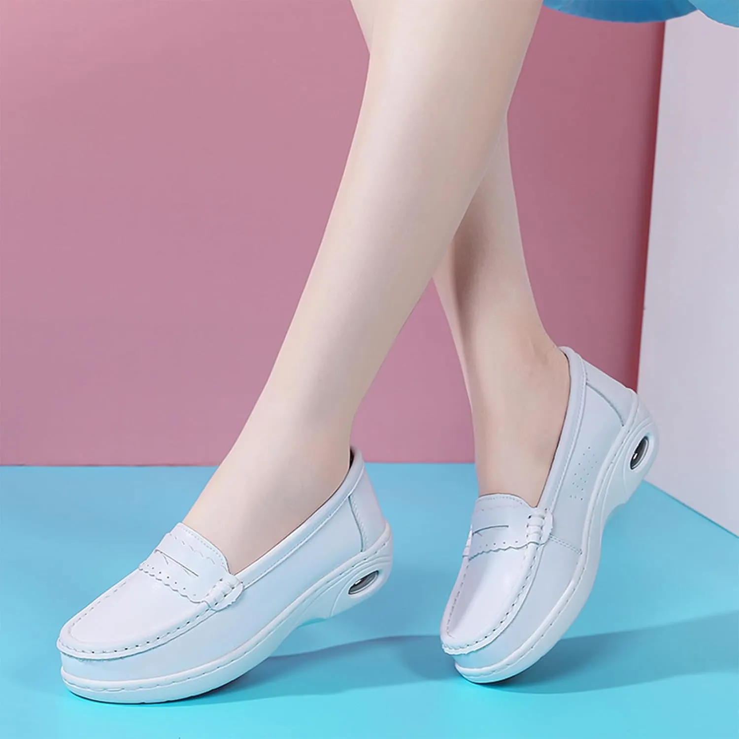 Semshedy Women Nurse Shoes Orthopedic Platform Nursing Sneakers Air Cushion Diabetic Walking Wedge Sneaker