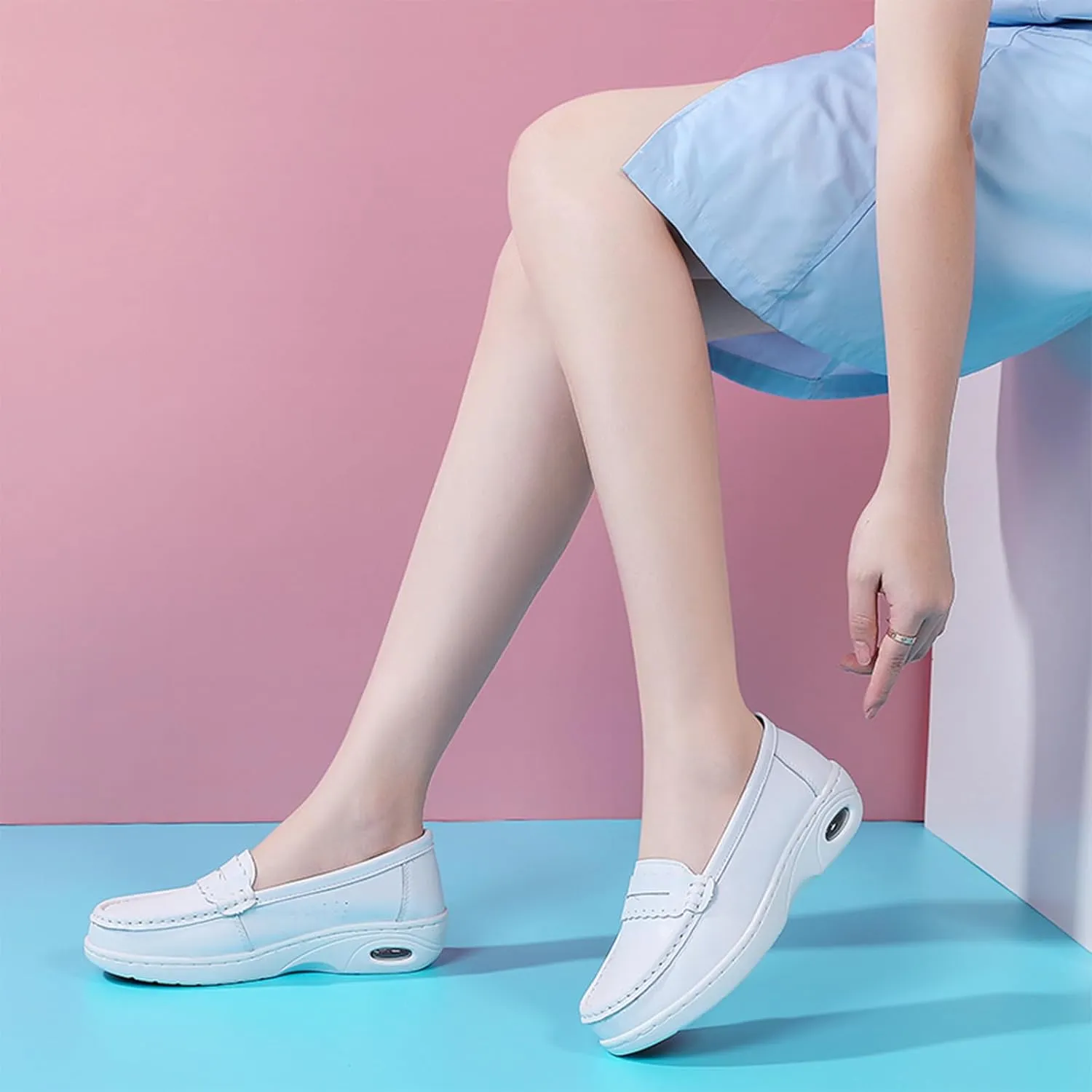 Semshedy Women Nurse Shoes Orthopedic Platform Nursing Sneakers Air Cushion Diabetic Walking Wedge Sneaker