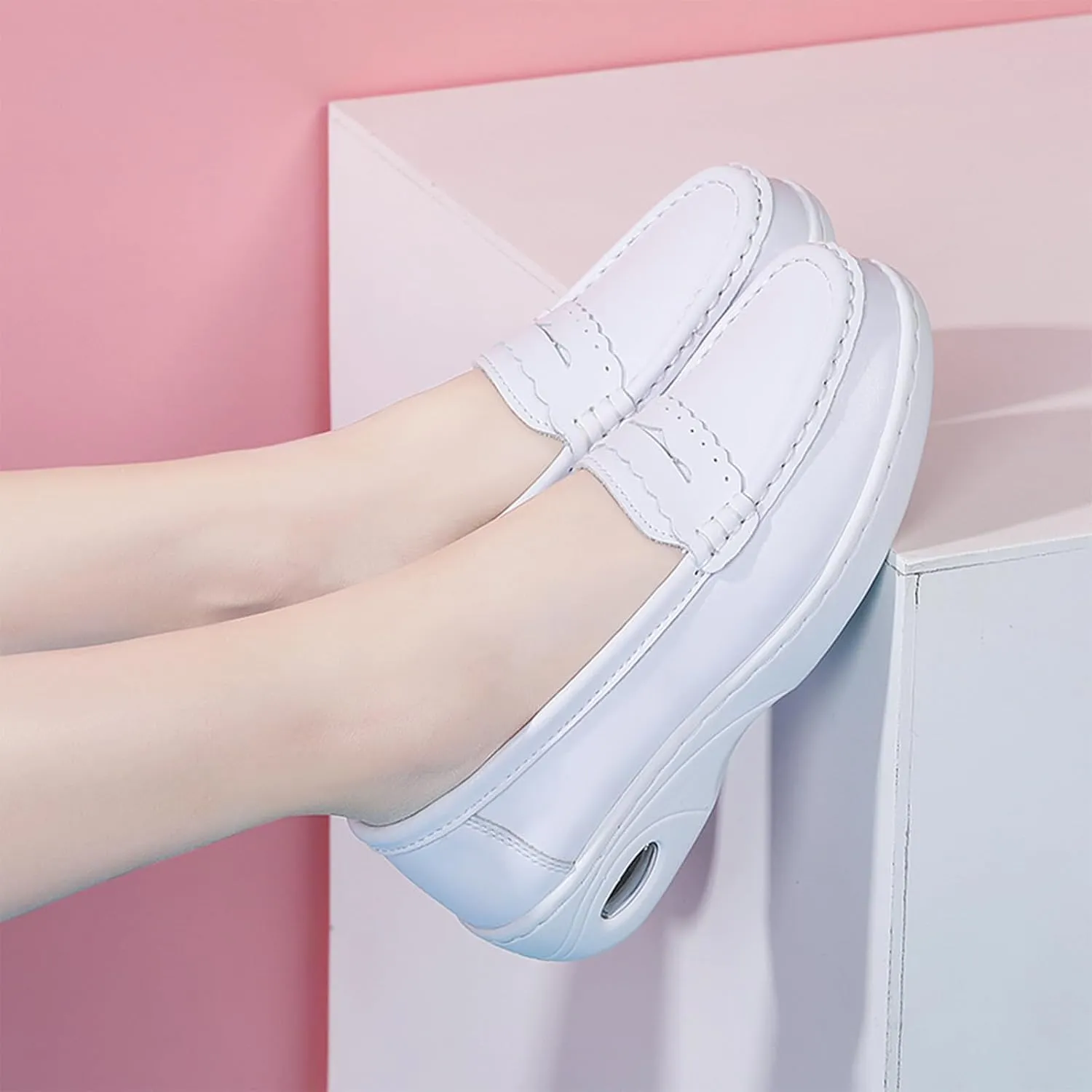 Semshedy Women Nurse Shoes Orthopedic Platform Nursing Sneakers Air Cushion Diabetic Walking Wedge Sneaker