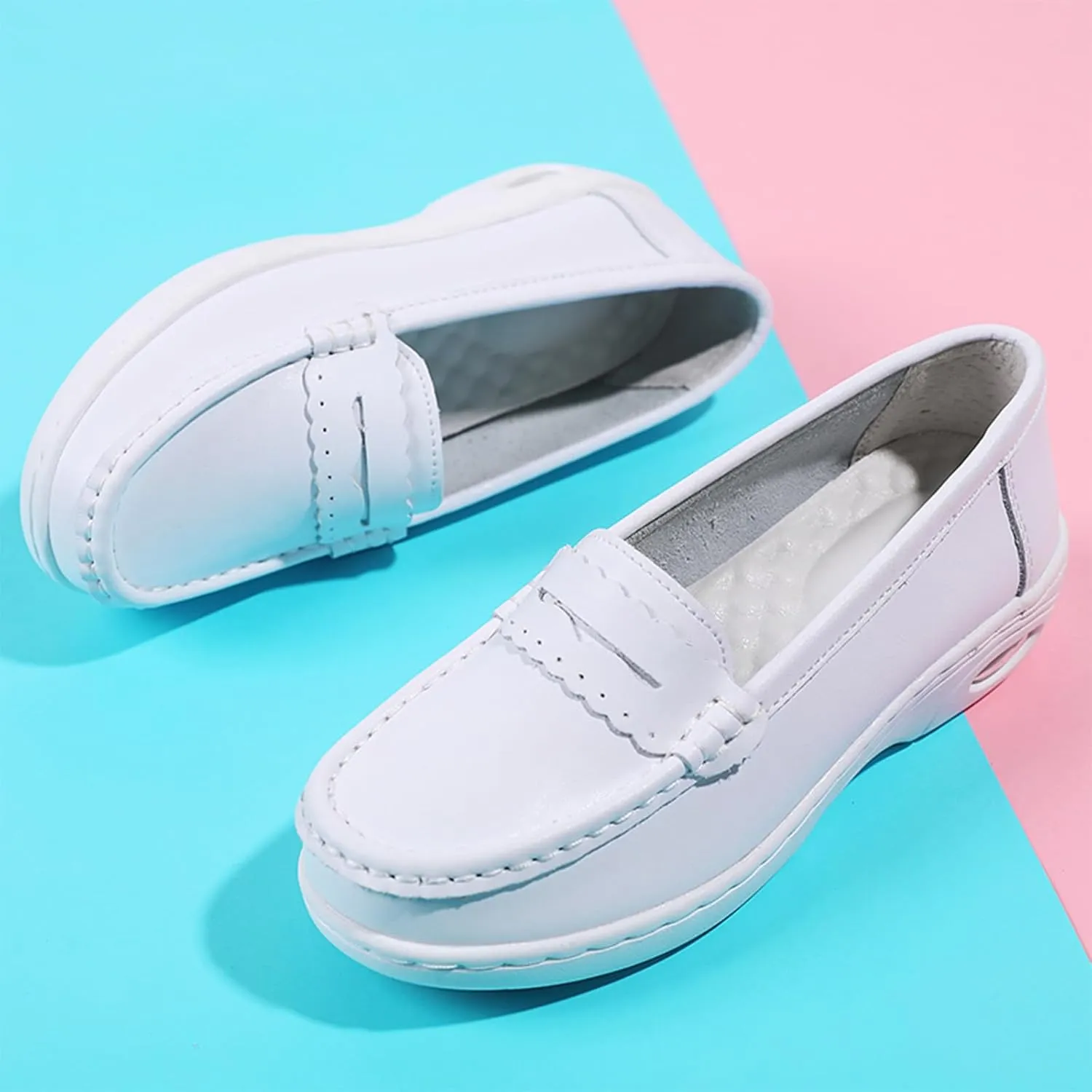 Semshedy Women Nurse Shoes Orthopedic Platform Nursing Sneakers Air Cushion Diabetic Walking Wedge Sneaker