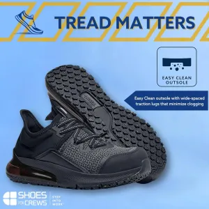 Shoes for Crews Brakly, Men's, Women's, Unisex Slip Resistant Work Shoes, Water Resistant Sneakers, Black or Black/Red