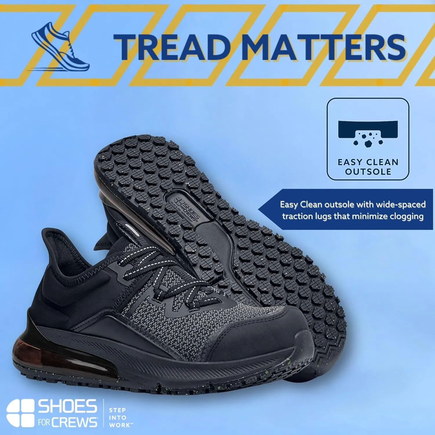 Shoes for Crews Brakly, Men's, Women's, Unisex Slip Resistant Work Shoes, Water Resistant Sneakers, Black or Black/Red