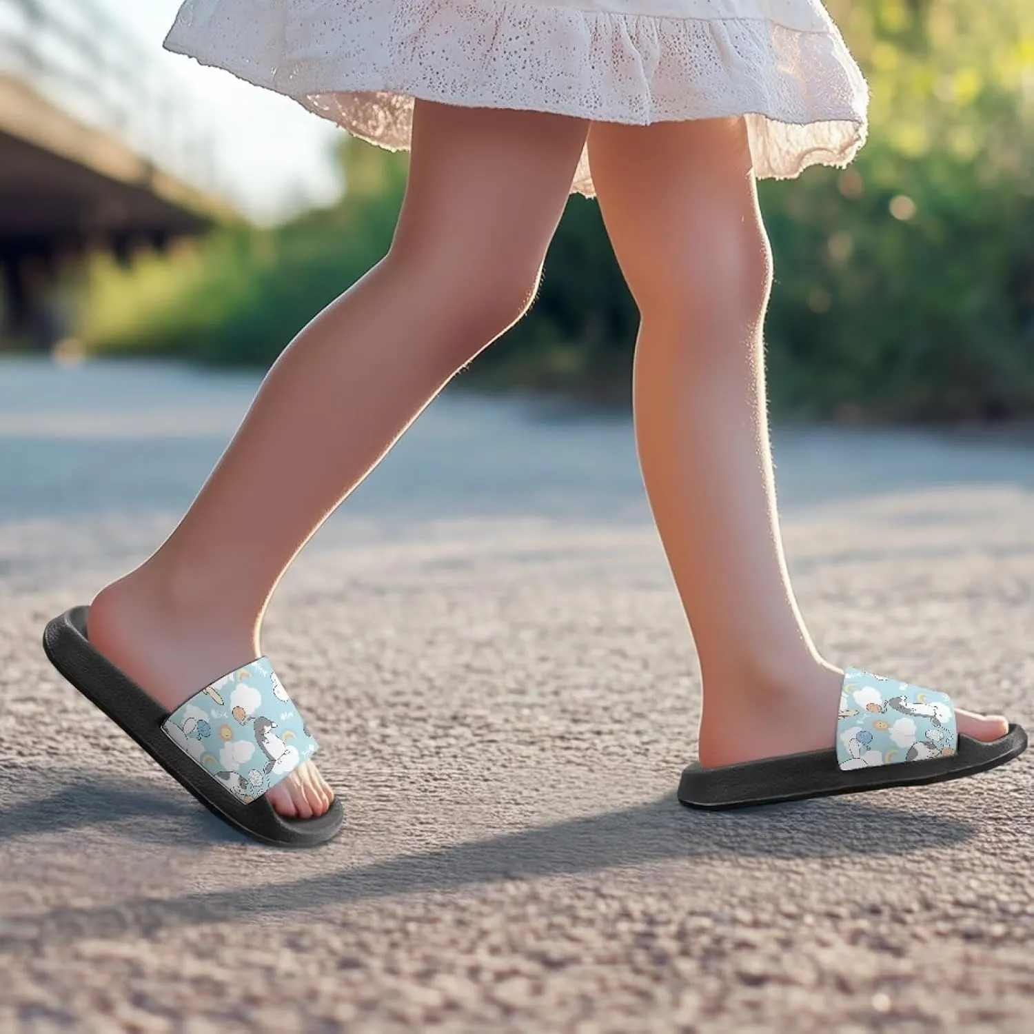 Slides for Girls - Comfortable Slip-On Kids Sandals, Slides for Indoor and Outdoor The Beach and Pool
