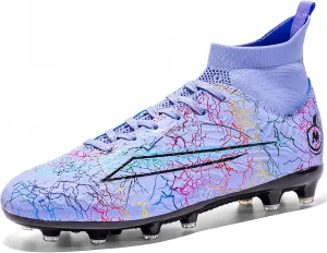 Soccer Cleats for Mens Womens Turf Soccer Shoes Indoor Footall Cleats High Ankle TF AG FG Football Boots Wide Training Sneaker