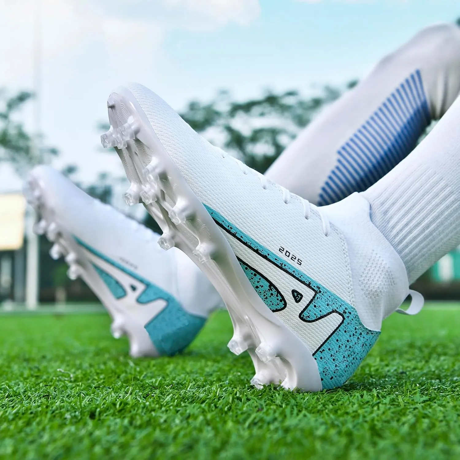 Soccer Cleats for Womens Mens Outdoor Unisex Turf Shoes Youth Rugby Shoes Adult AG FG TF Football Boots Wide Training Sneaker