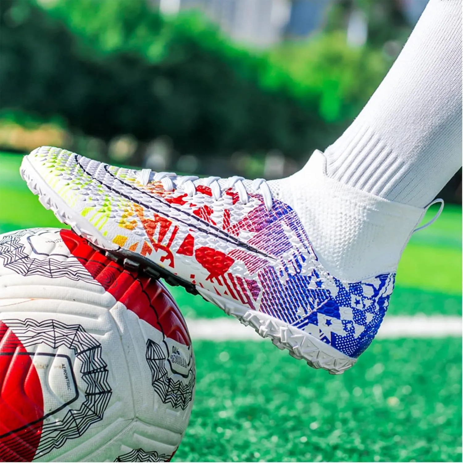 Soccer Cleats Mens Womens Indoor Soccer Shoes Wide Baseball Turf Shoes Youth Rugby Shoes Adult Artificial Ground AG FG TF Football Boots