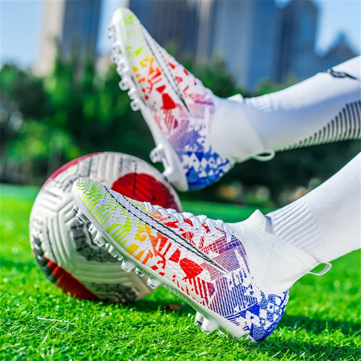 Soccer Cleats Mens Womens Indoor Soccer Shoes Wide Baseball Turf Shoes Youth Rugby Shoes Adult Artificial Ground AG FG TF Football Boots