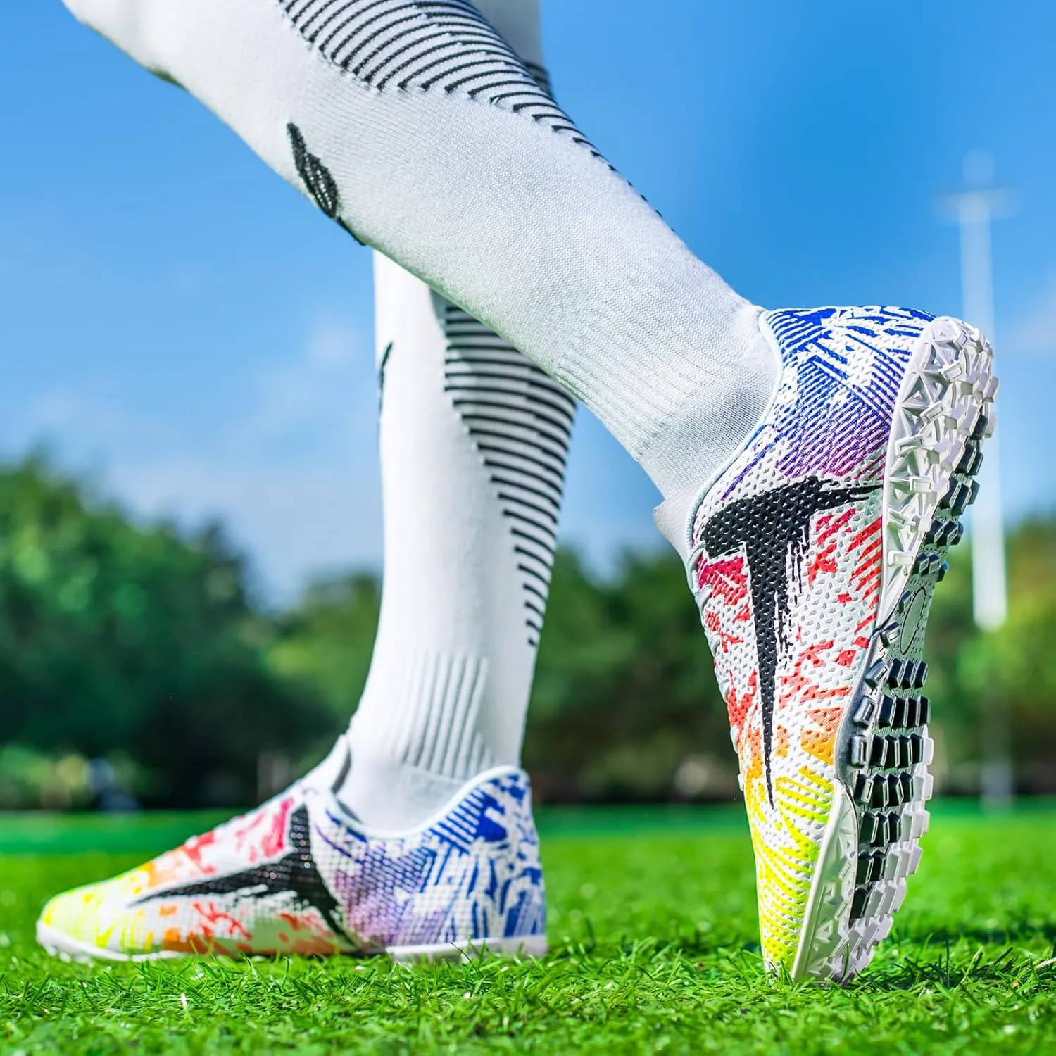 Soccer Cleats Mens Womens Indoor Soccer Shoes Wide Baseball Turf Shoes Youth Rugby Shoes Adult Artificial Ground AG FG TF Football Boots