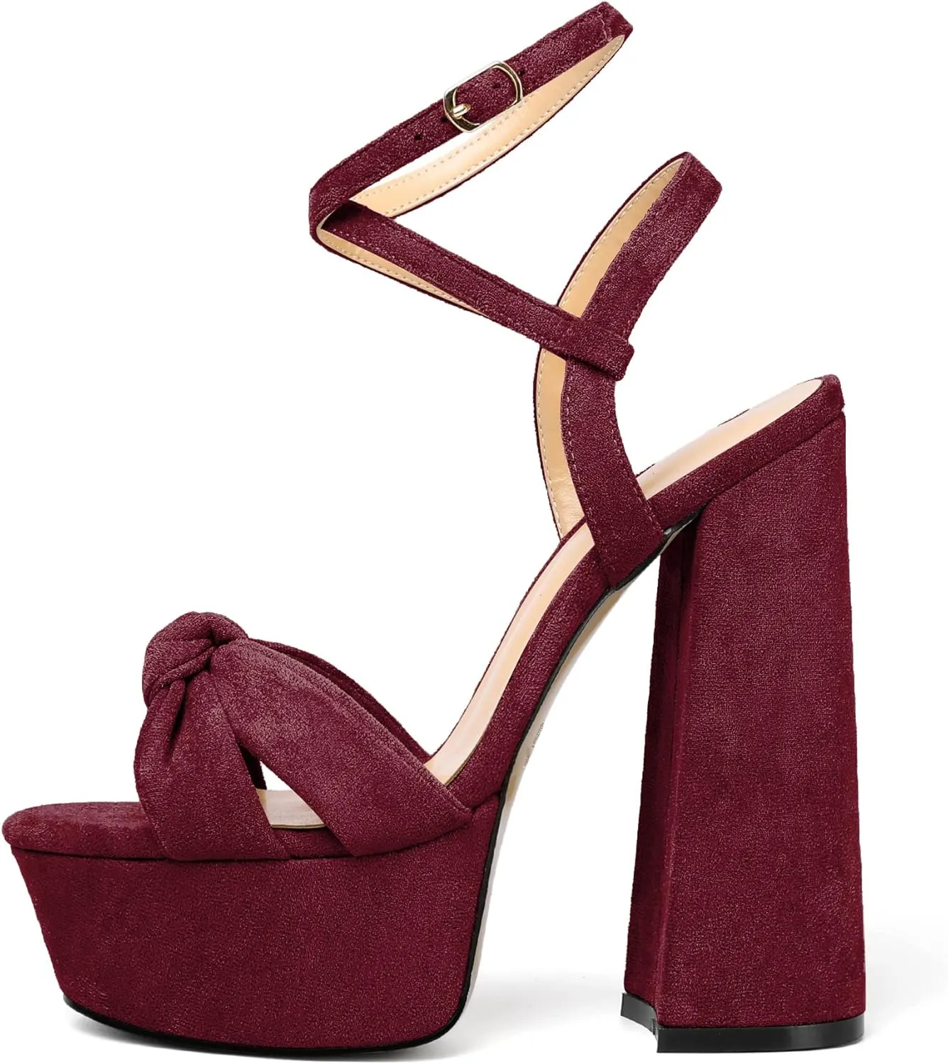 Soireelady Women's Platform Sandals Chunky High Heels Open Toe Crisscross Strap Heeled Sandals Dressy Heels for Party Evening and Nightclub