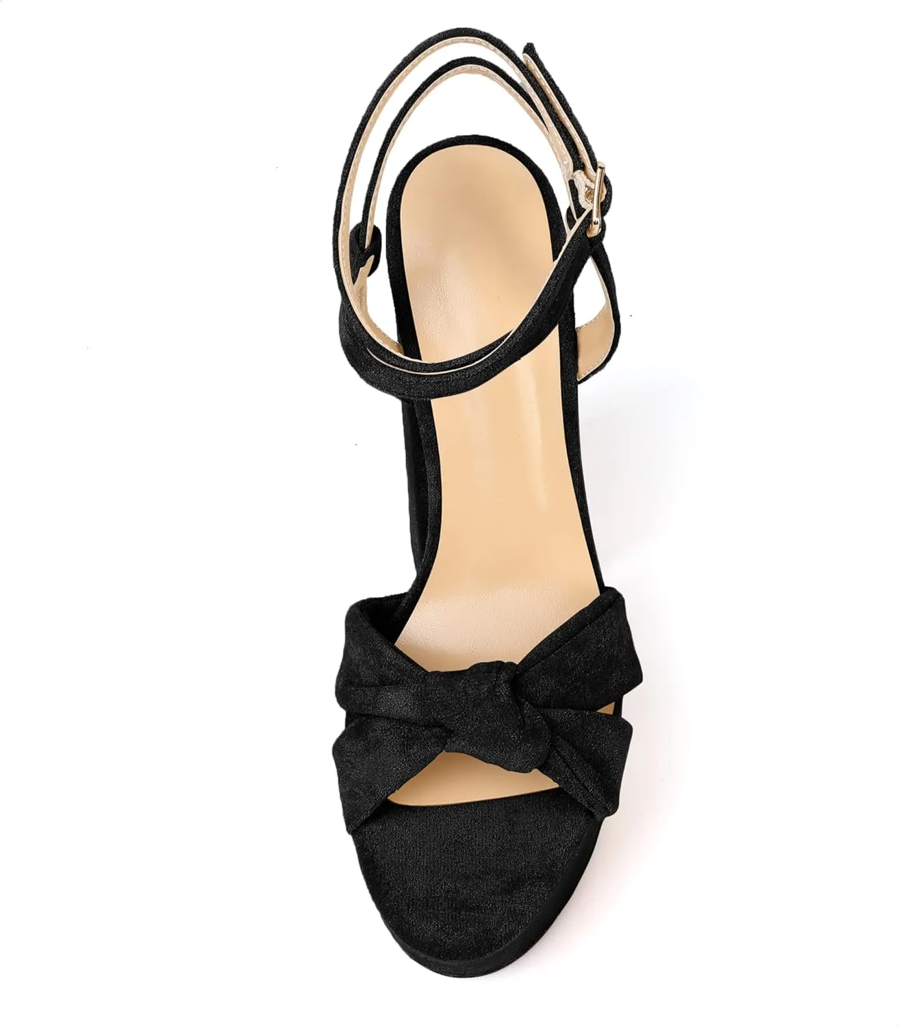 Soireelady Women's Platform Sandals Chunky High Heels Open Toe Crisscross Strap Heeled Sandals Dressy Heels for Party Evening and Nightclub