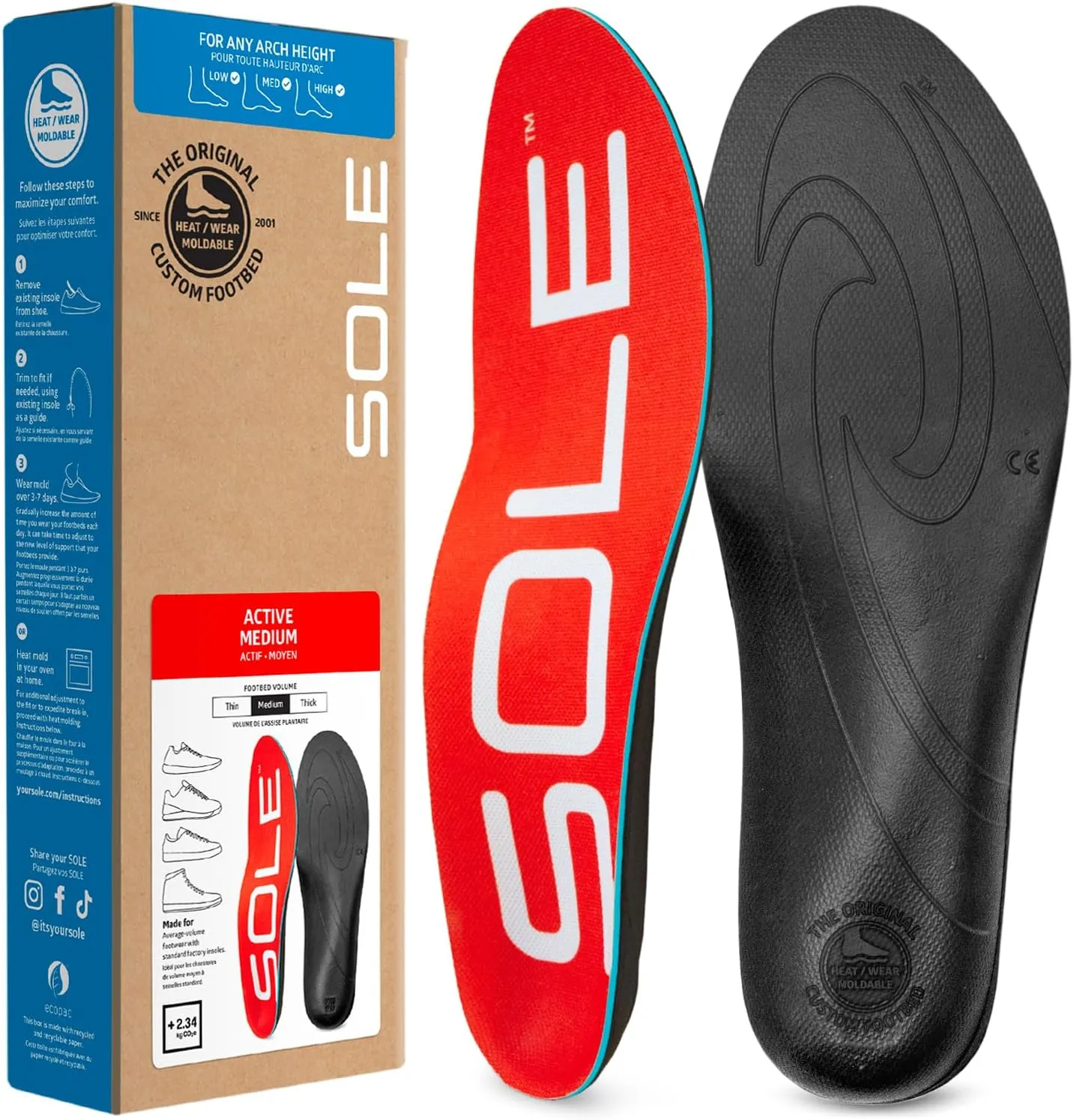 SOLE Active Medium Shoe Insoles - Men's Size 11/Women's Size 13