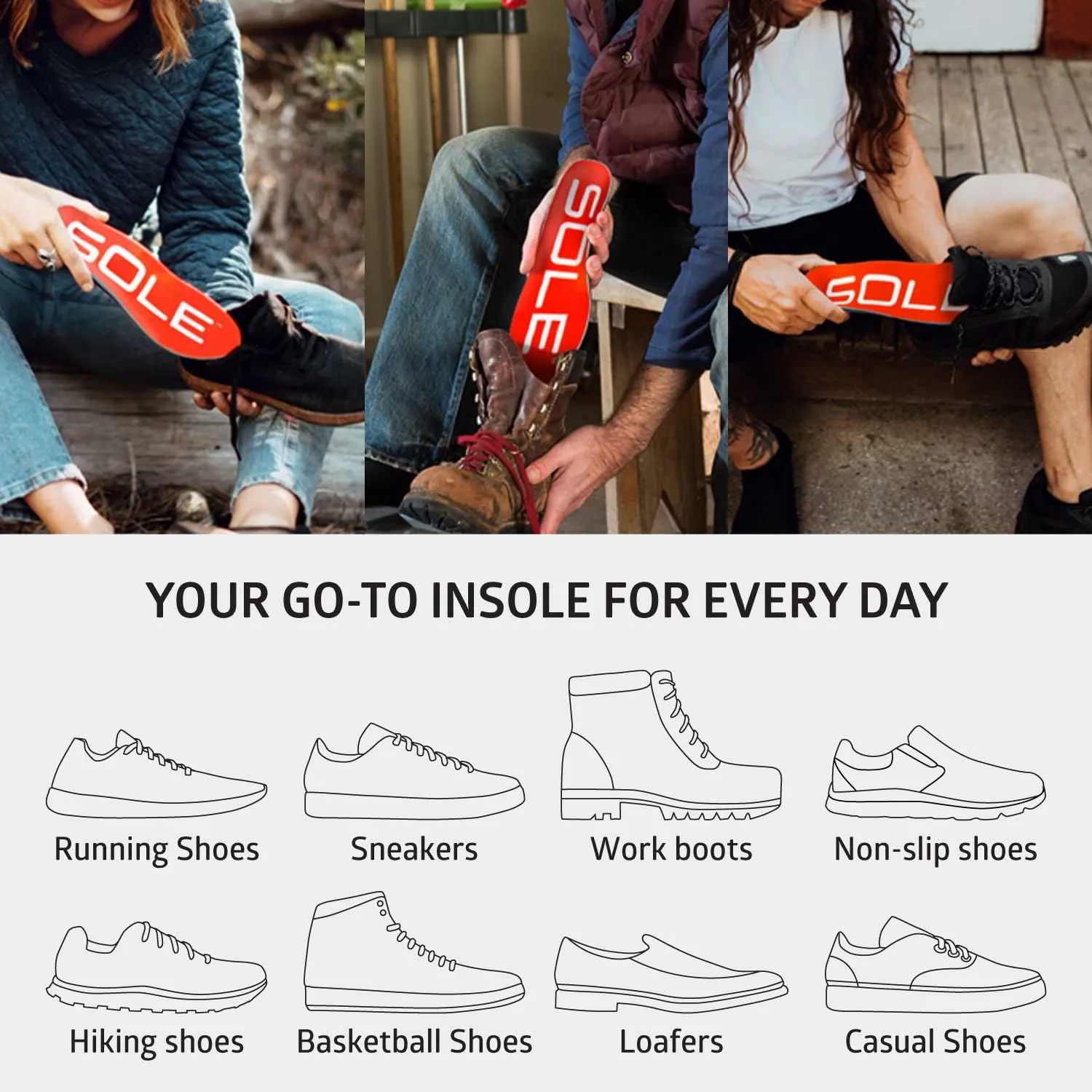 SOLE Active Medium Shoe Insoles - Men's Size 11/Women's Size 13