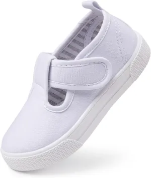 Sonsage Toddler Boys Girls Canvas Sneakers Soft Sole T-Strap Shoes Lightweight Comfy Classical Flats Non Skid Shoe for Little Kids