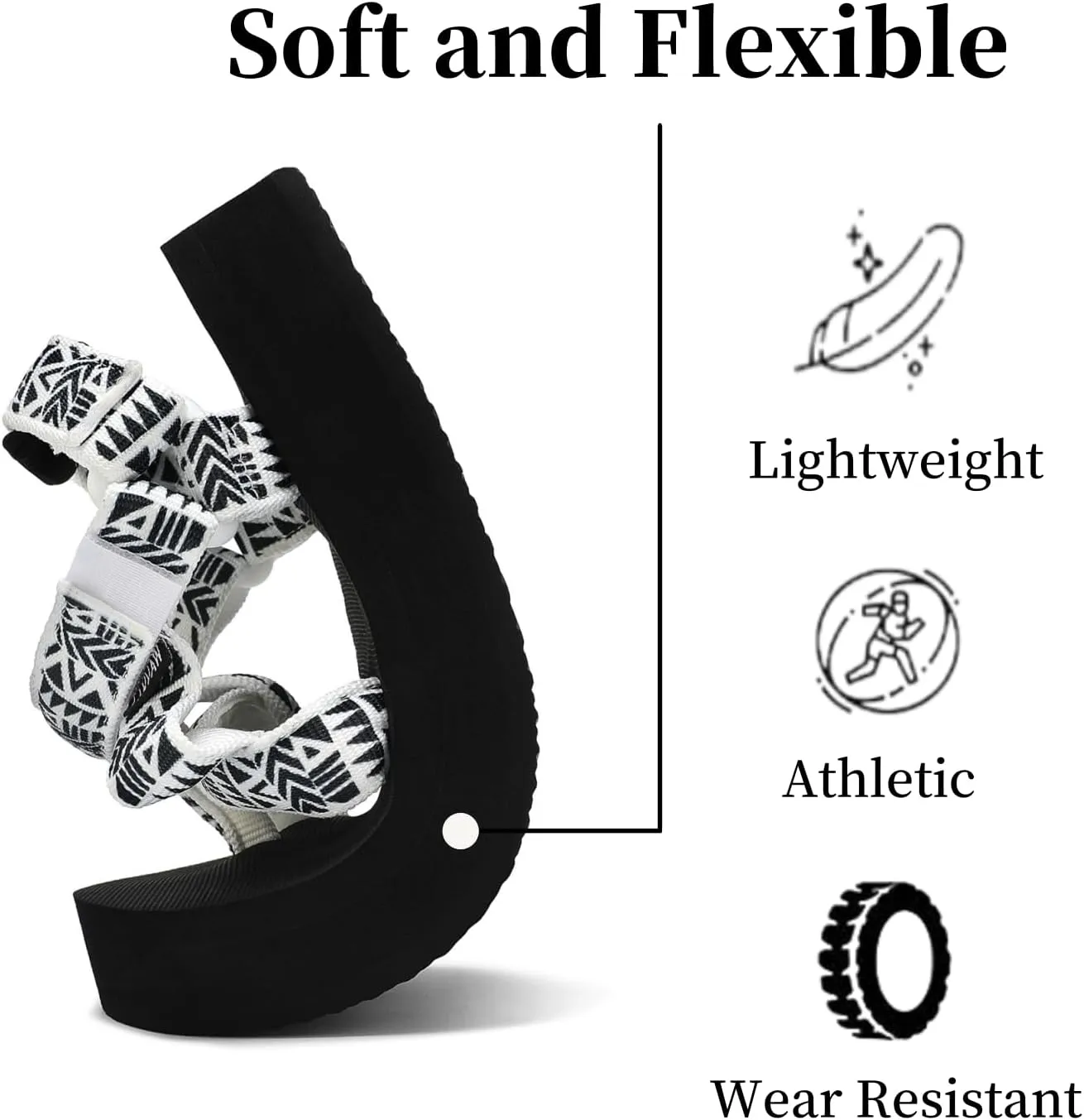 Sport Walking Water Sandals for Women with Arch Support & Adjustable Straps Platform Sandals Women Height Increase