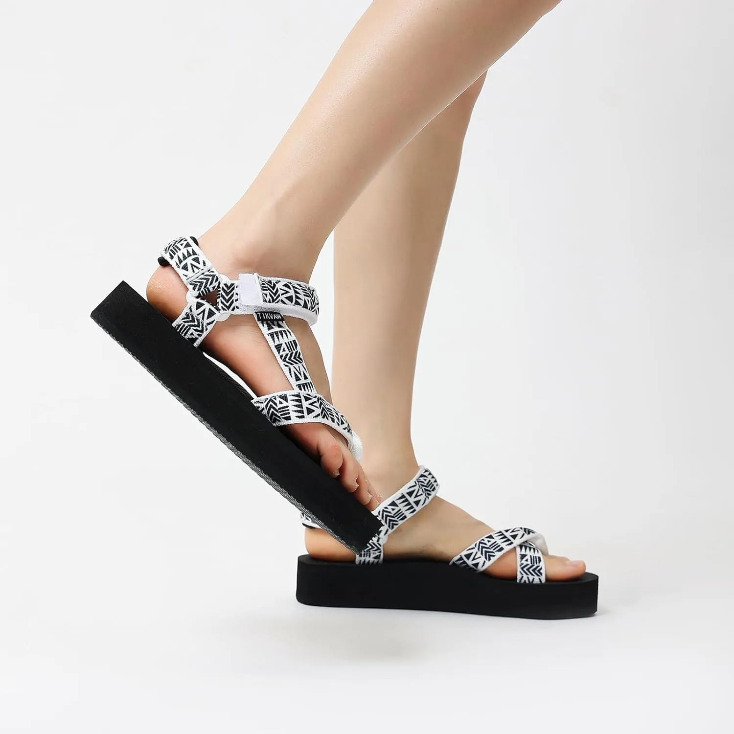 Sport Walking Water Sandals for Women with Arch Support & Adjustable Straps Platform Sandals Women Height Increase