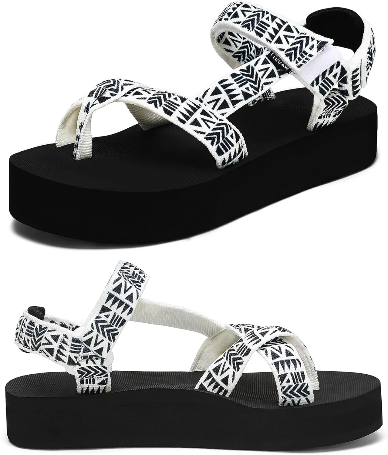 Sport Walking Water Sandals for Women with Arch Support & Adjustable Straps Platform Sandals Women Height Increase