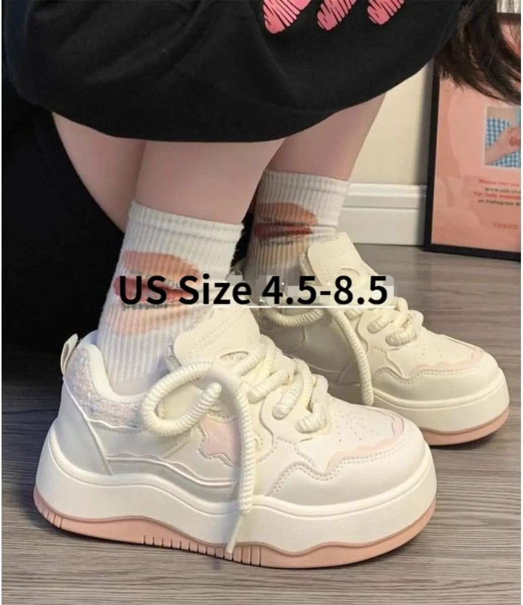 Star Platform Shoes, Cute Sneakers for Women Walking Outdoor, Thick Soled Shoes, Stylish Casual Shoes for Sports