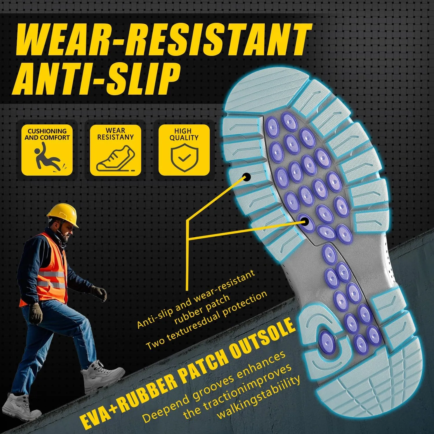 Steel Toe Boots for Men Women Indestructible High Top Steel Toe Work Shoes for Men Lightweight Non Slip Industry Construction Safety Boots