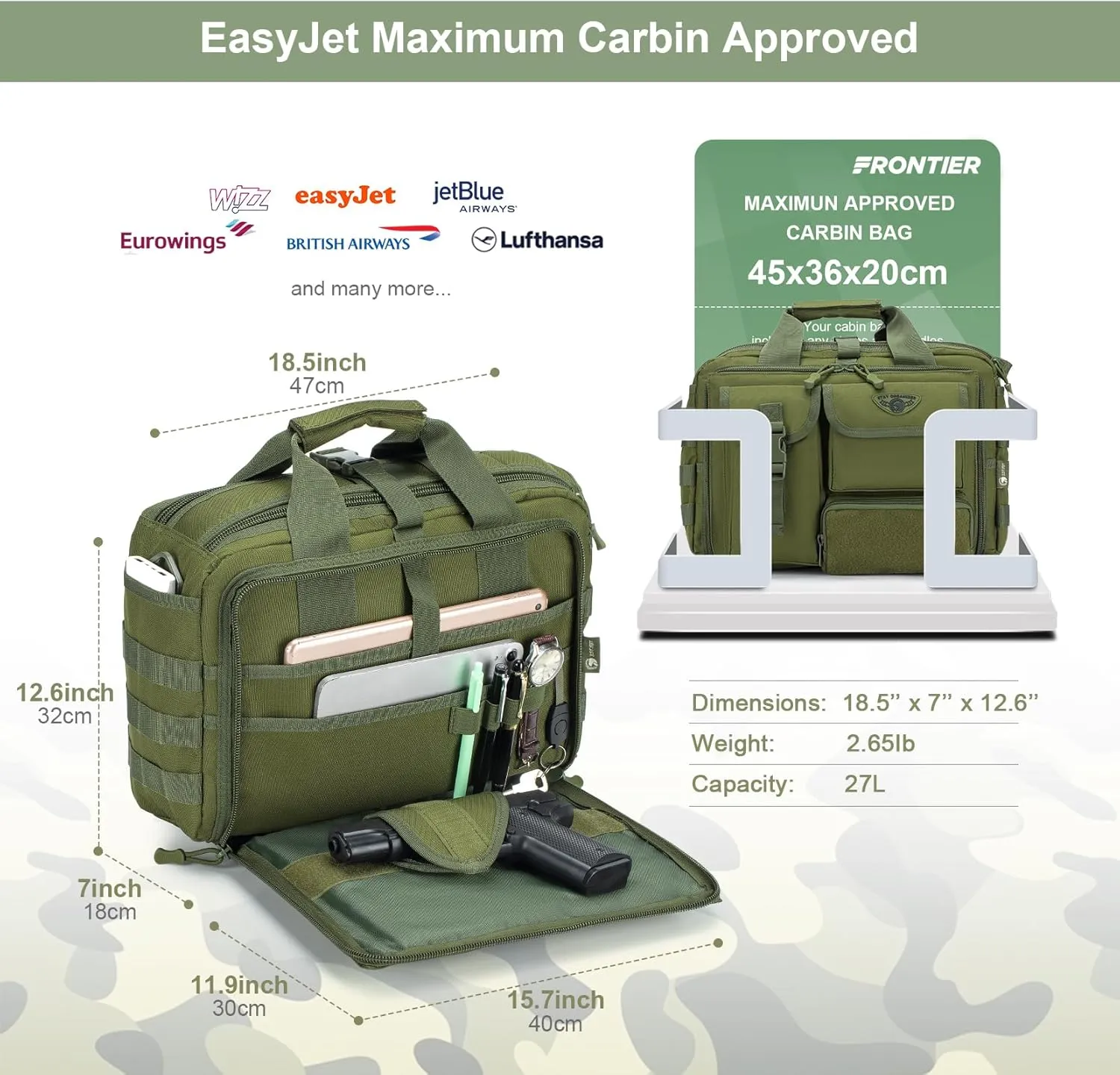 Stypos Tactical Messenger Bag, Tactical Briefcase for Man Military Laptop Bag 15.6/17.3 Inch Messenger Shoulder Bag