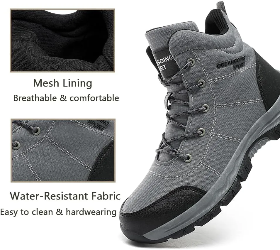 Succttssful Men's Breathable Hiking Trekking Boots for Outdoor - Comfortable Backpacking Boots for Traveler