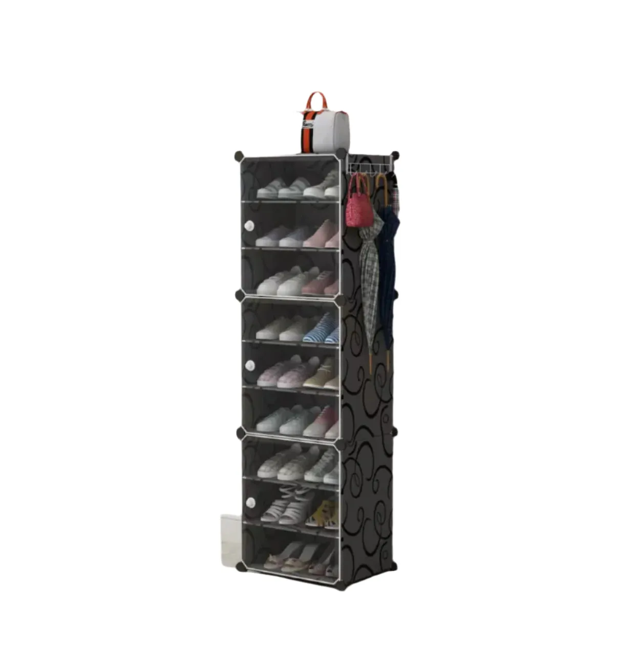 Superior-grade portable shoe 9 Connected organizer portion