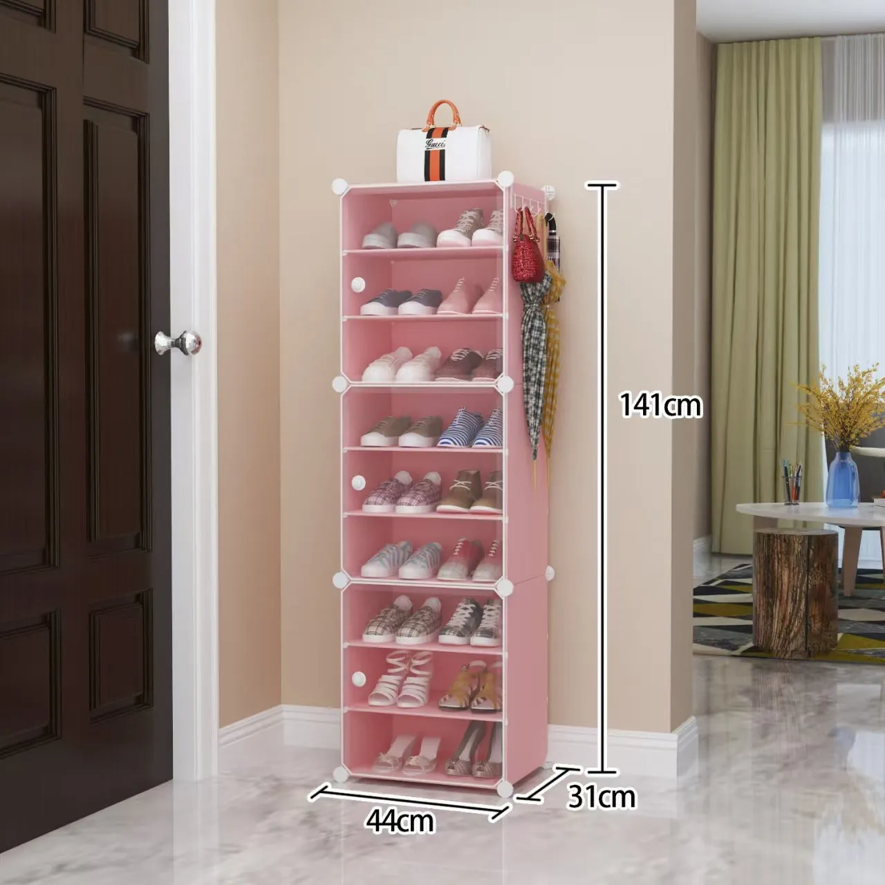 Superior-grade portable shoe 9 Connected organizer portion