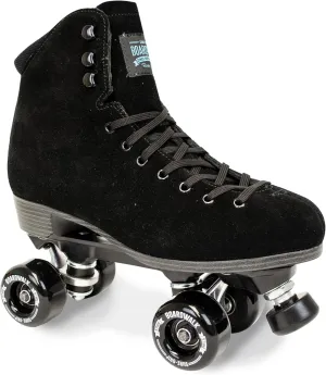 Sure-Grip Boardwalk Unisex Outdoor Roller Skates - Retro Boots with Suede Leather & Rubber - ABEC 3 Bearings & Aluminum Trucks - Boardwalk 82A Outdoor Wheels
