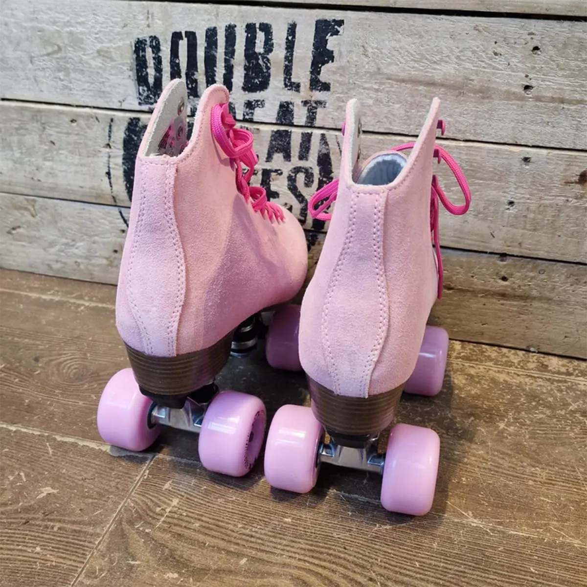 Sure-Grip Boardwalk Unisex Outdoor Roller Skates - Retro Boots with Suede Leather & Rubber - ABEC 3 Bearings & Aluminum Trucks - Boardwalk 82A Outdoor Wheels