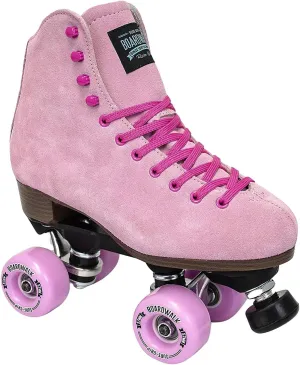Sure-Grip Boardwalk Unisex Outdoor Roller Skates - Retro Boots with Suede Leather & Rubber - ABEC 3 Bearings & Aluminum Trucks - Boardwalk 82A Outdoor Wheels