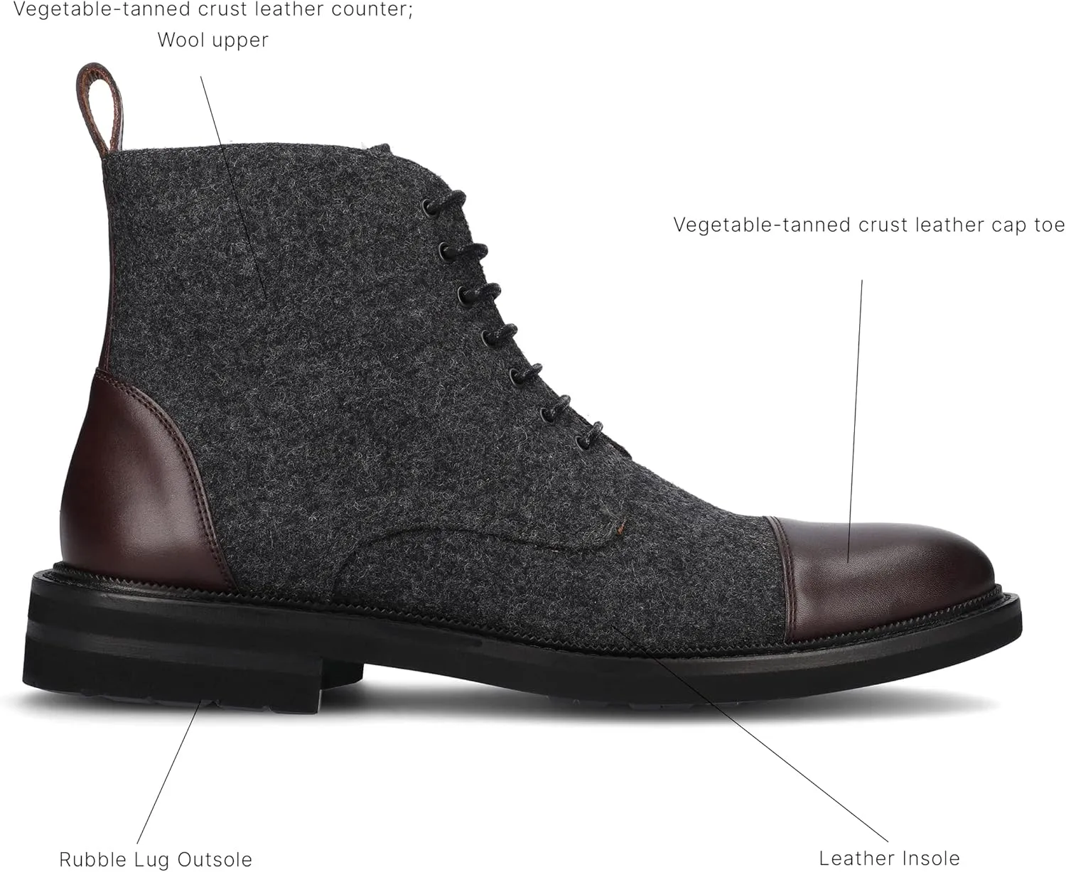 TAFT Jack Boot Handcrafted Leather and Wool Men’s Dress Boot