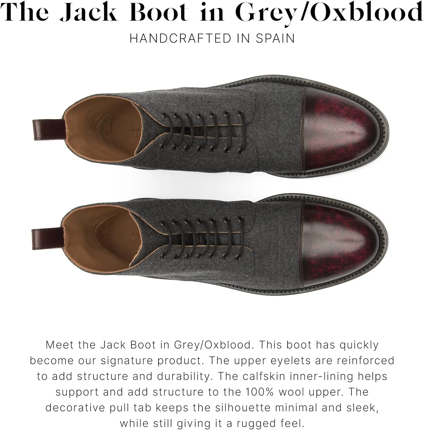 TAFT Jack Boot Handcrafted Leather and Wool Men’s Dress Boot