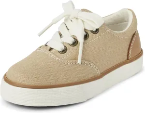 The Children's Place Baby Boys Casual Lace Up Low Top Sneakers, Tan Canvas