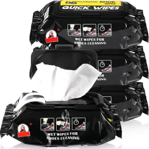Timgle 4 Pack 120 Pcs Shoe Cleaner Wipes Bulk Shoe Sneaker Wipes Cleaner Travel Disposable Shoe Wipes Quick Wipes for Sneakers White Shoe Quick Wipes Sneaker Cleaning Wipes Removes Dirt Stains