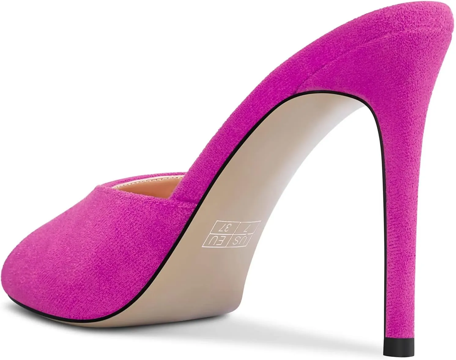 TNYNFBEB Women Stiletto High Heel Peep Open Toe Sandals Slingback Slip-on Wedding Office Cute Basic Classic 3.9 Inches Heels